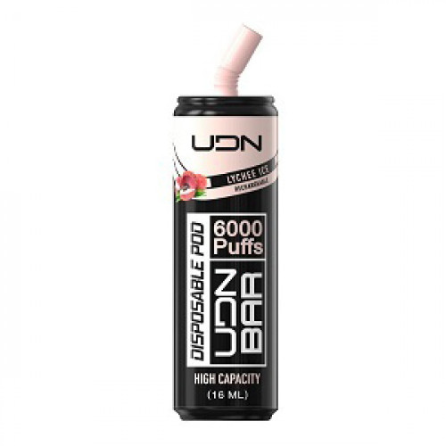Электронная сигарета UDN BAR Lychee Ice 6000 затяжек (УДН Бар Личи лёд)